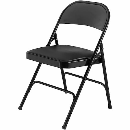 Lorell Padded Seat Folding Chairs, Steel Frame, Black, 4 ct LLR62526